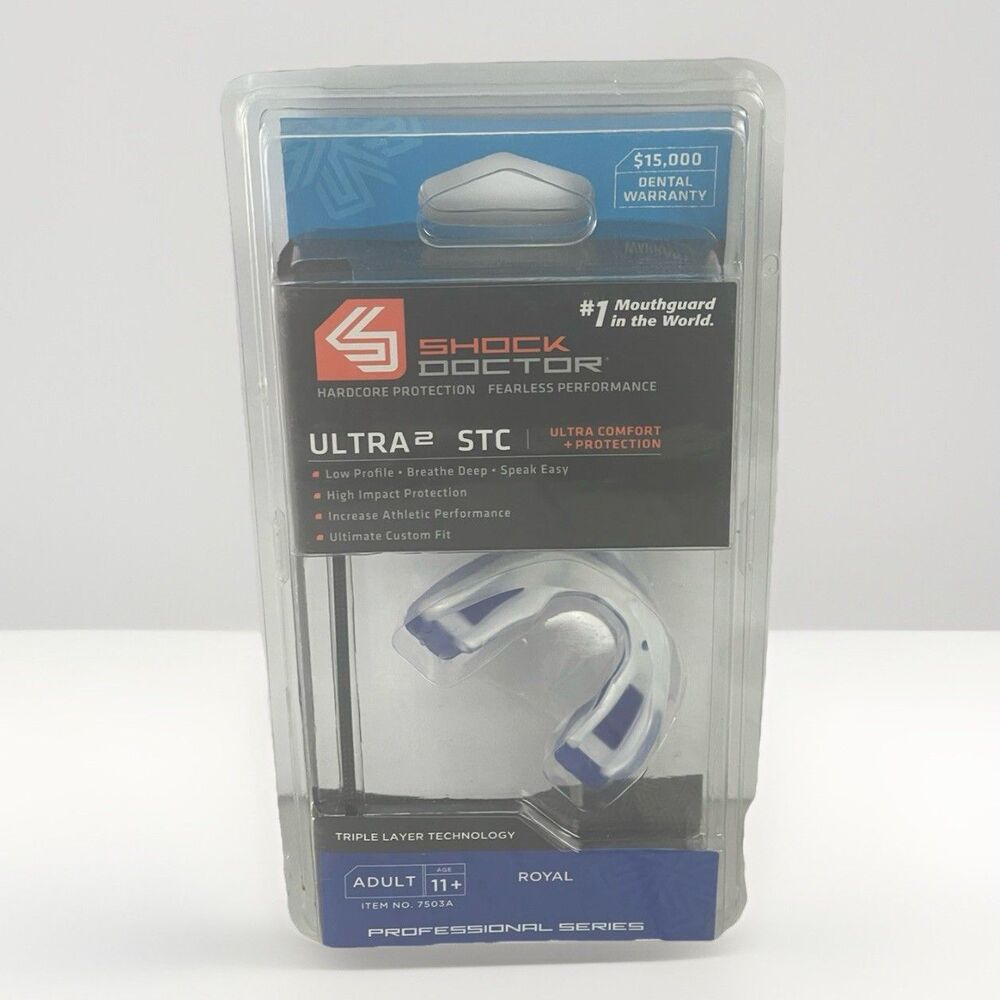 Shock Doctor Ultra 2 STC Mouthguard Adult 11+ Royal Blue 7503A New Sealed